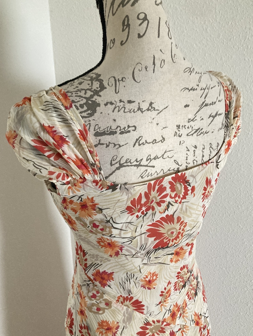 Vintage Y2K Jones New York Silk Floral Midi Dress 6P Fairy Bias cut Cottagecore - Picture 11 of 15